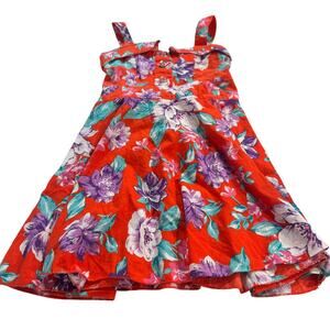 Chillipop Toddler Girl 4T Red Floral Dress